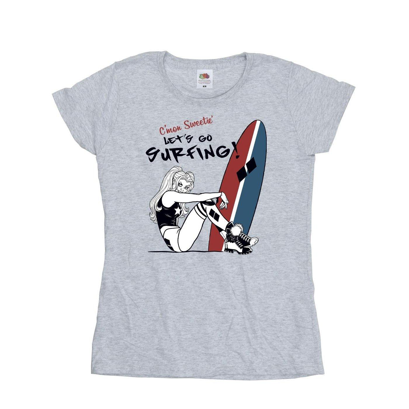 Harley Quinn Let's Go Surfing Tshirt Damen Grau XXL von DC COMICS