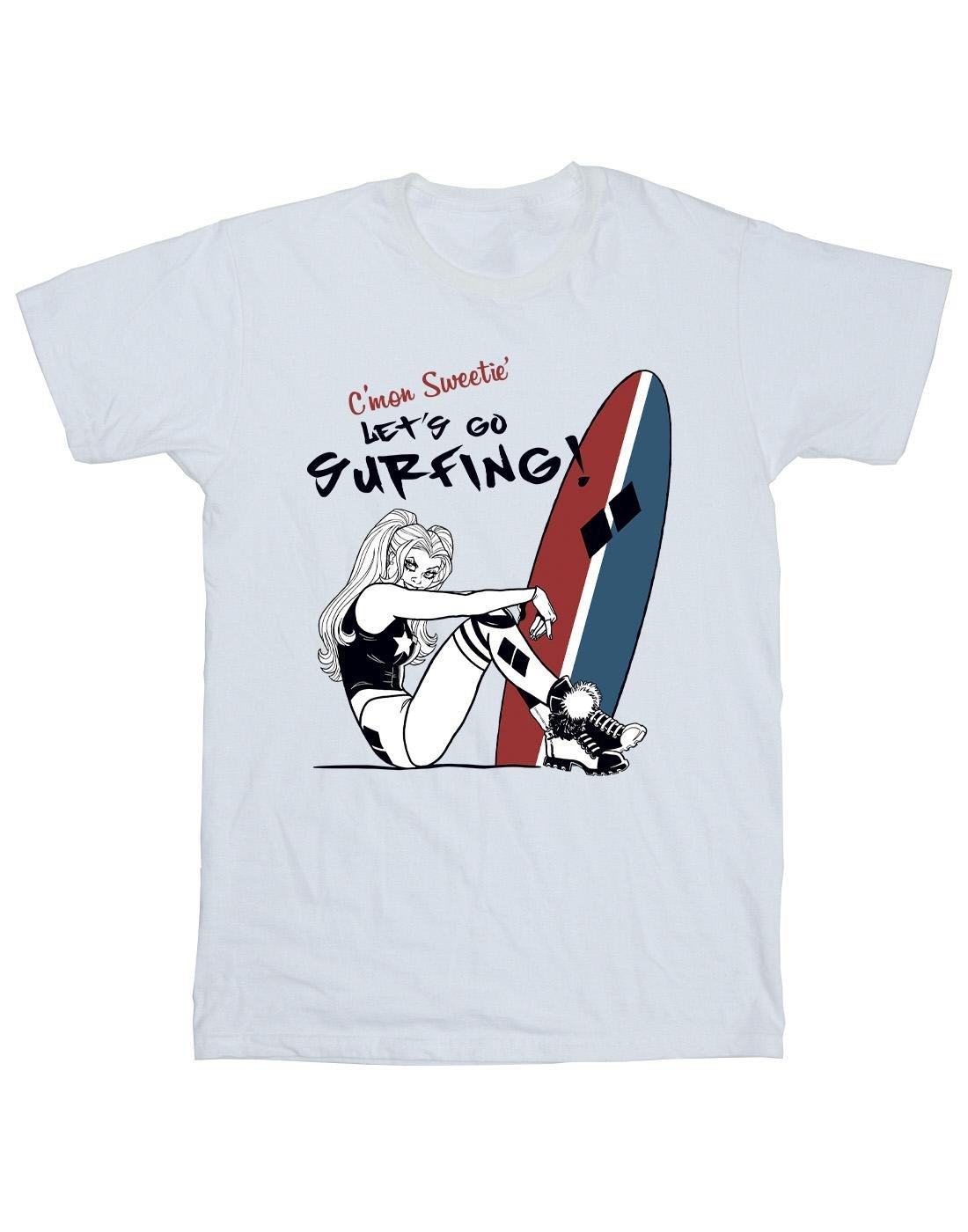 Harley Quinn Let's Go Surfing Tshirt Herren Weiss 3XL von DC COMICS