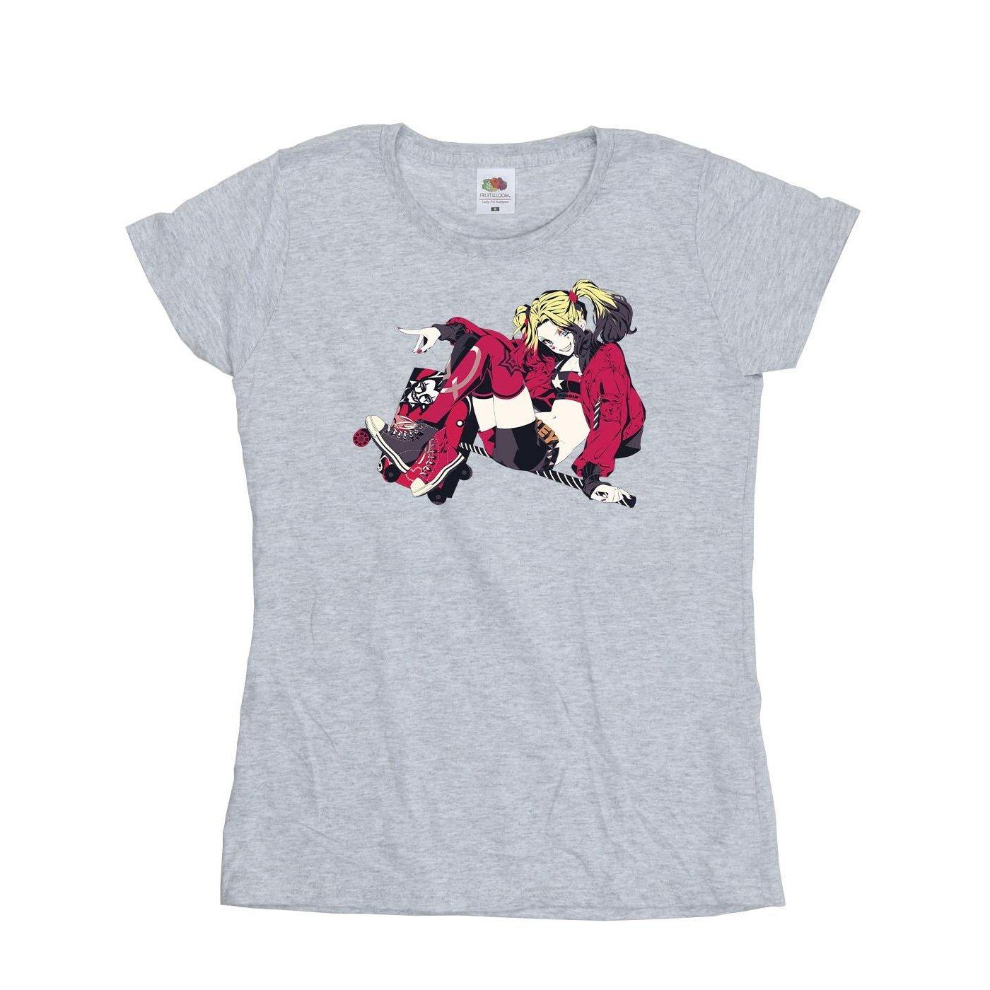 Harley Quinn Rollerskates Tshirt Damen Grau S von DC COMICS