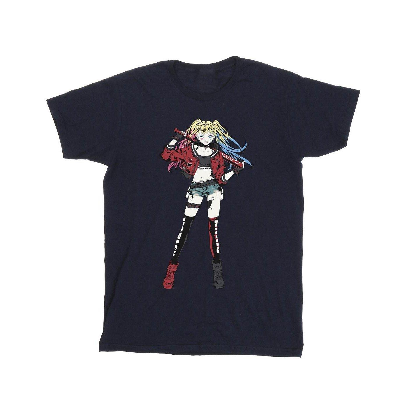 Harley Quinn Standing Pose Tshirt Mädchen Marine 116 von DC COMICS