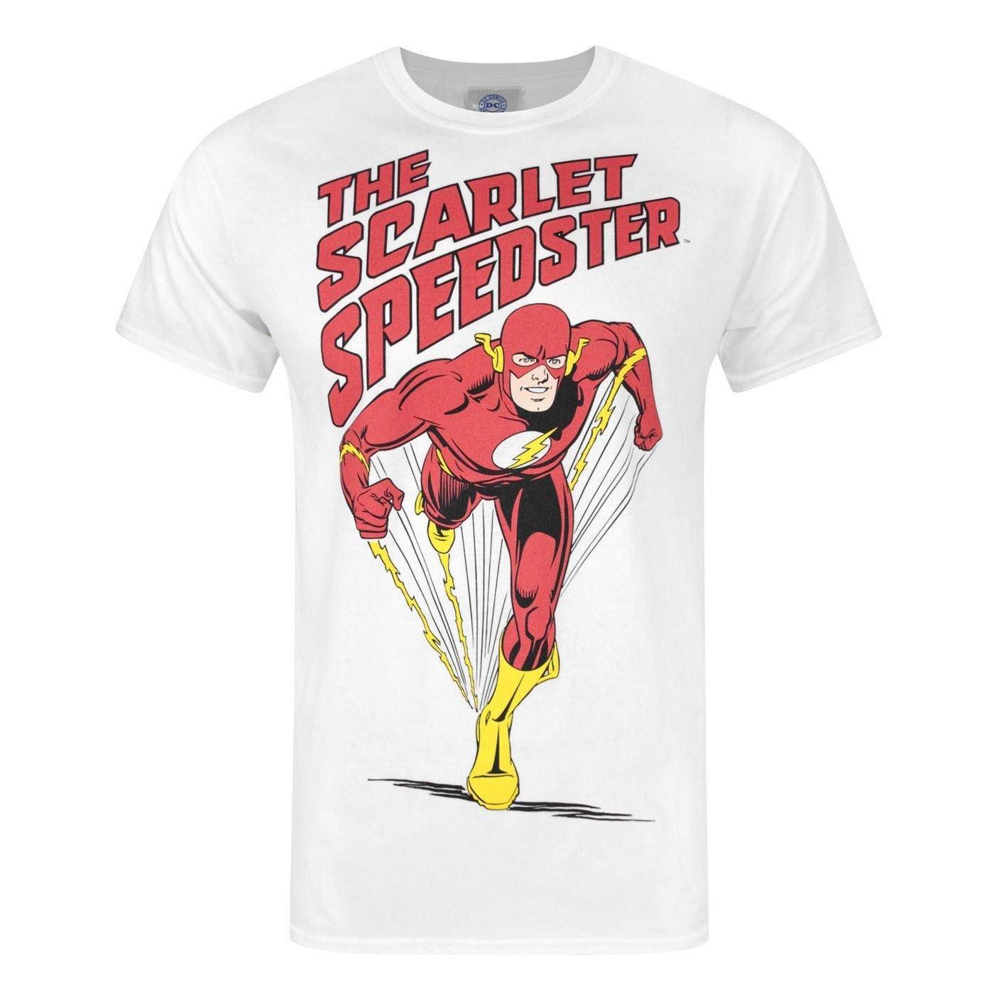 Offizielles Flash Scarlet Speedster Tshirt Herren Weiss S von DC COMICS