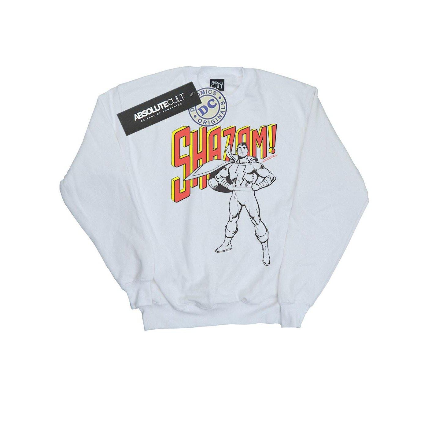 Shazam Mono Action Pose Sweatshirt Jungen Weiss 116 von DC COMICS