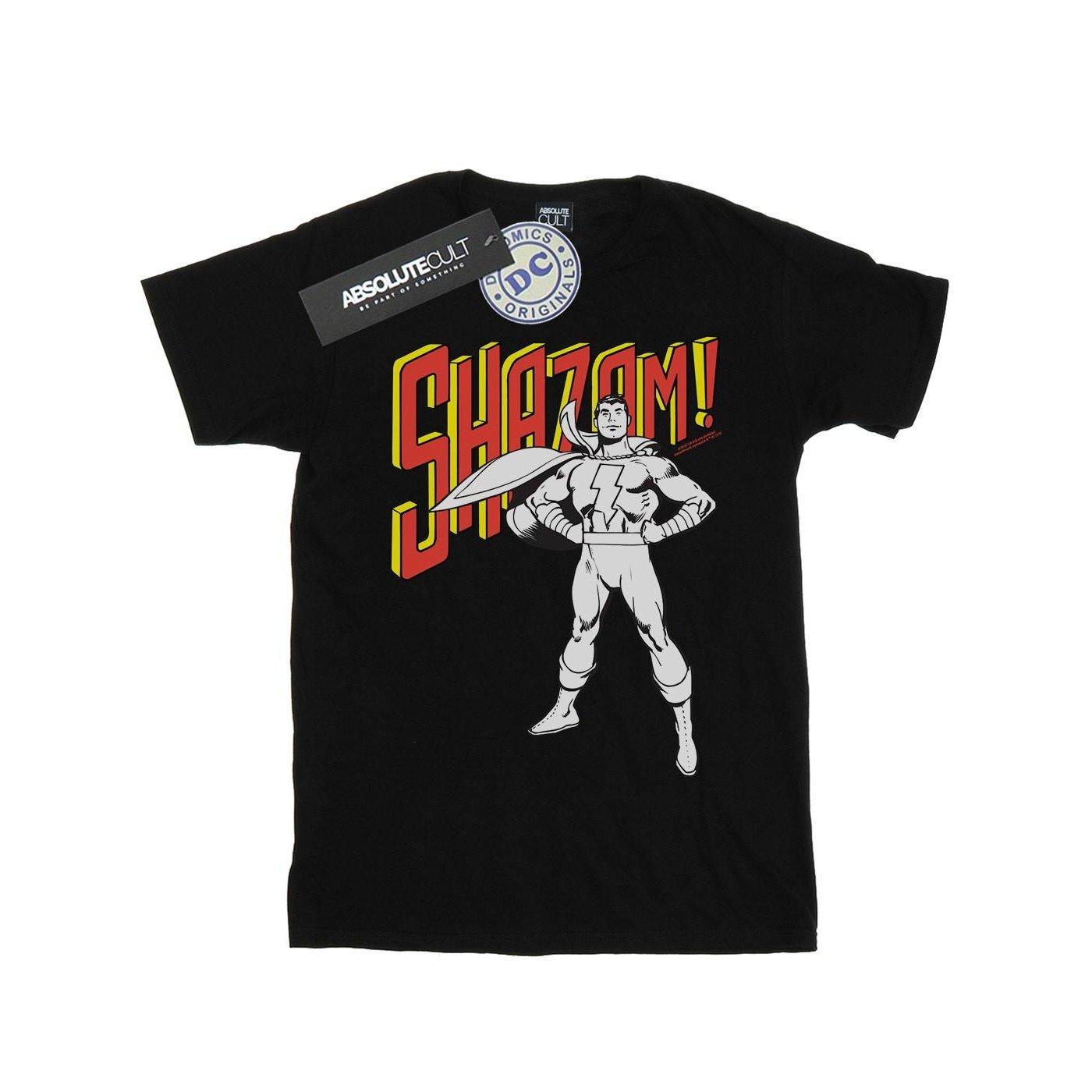 Shazam Mono Action Pose Tshirt Mädchen Schwarz 116 von DC COMICS