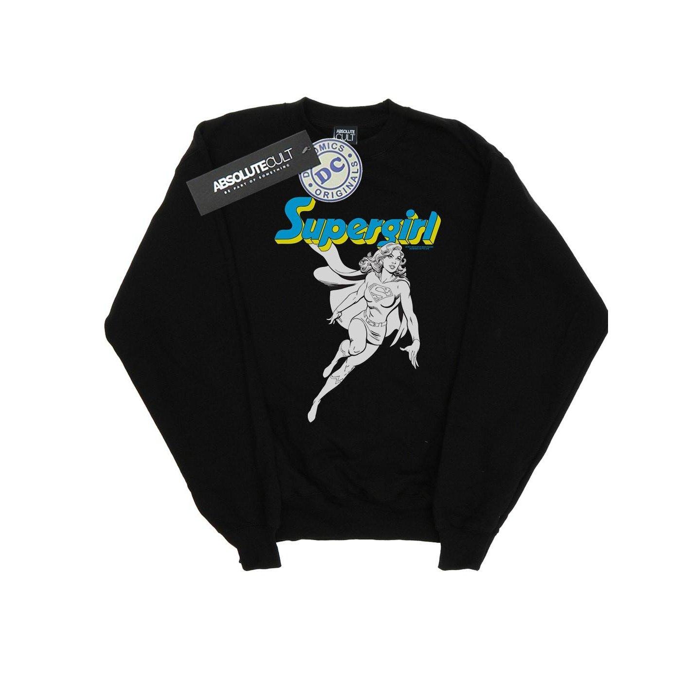 Supergirl Mono Action Pose Sweatshirt Jungen Schwarz 140/146 von DC COMICS