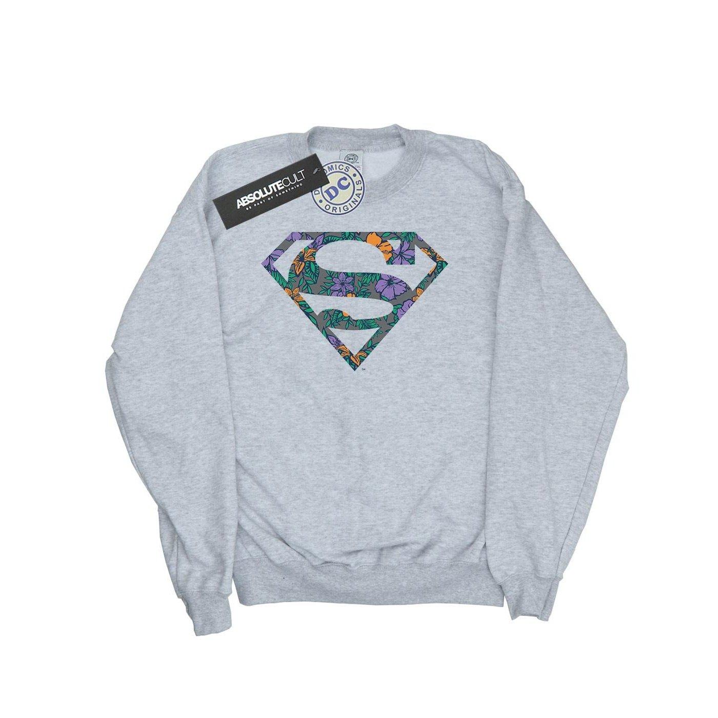 Superman Floral Logo 1 Sweatshirt Jungen Grau 140/146 von DC COMICS