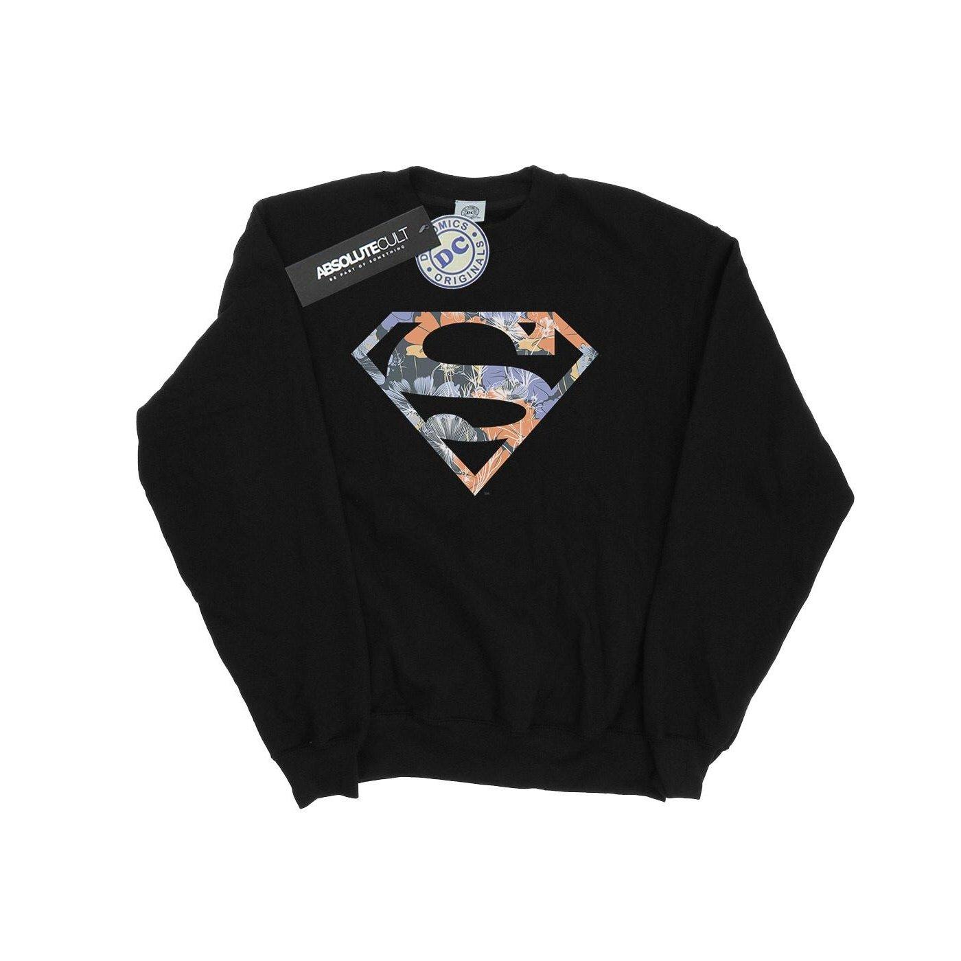 Superman Floral Logo 2 Sweatshirt Jungen Schwarz 140/146 von DC COMICS