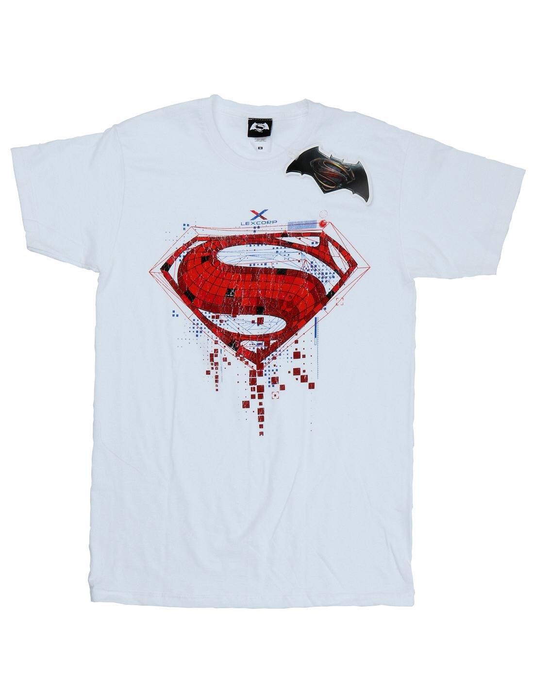 Superman Geo Logo Tshirt Mädchen Weiss 128 von DC COMICS