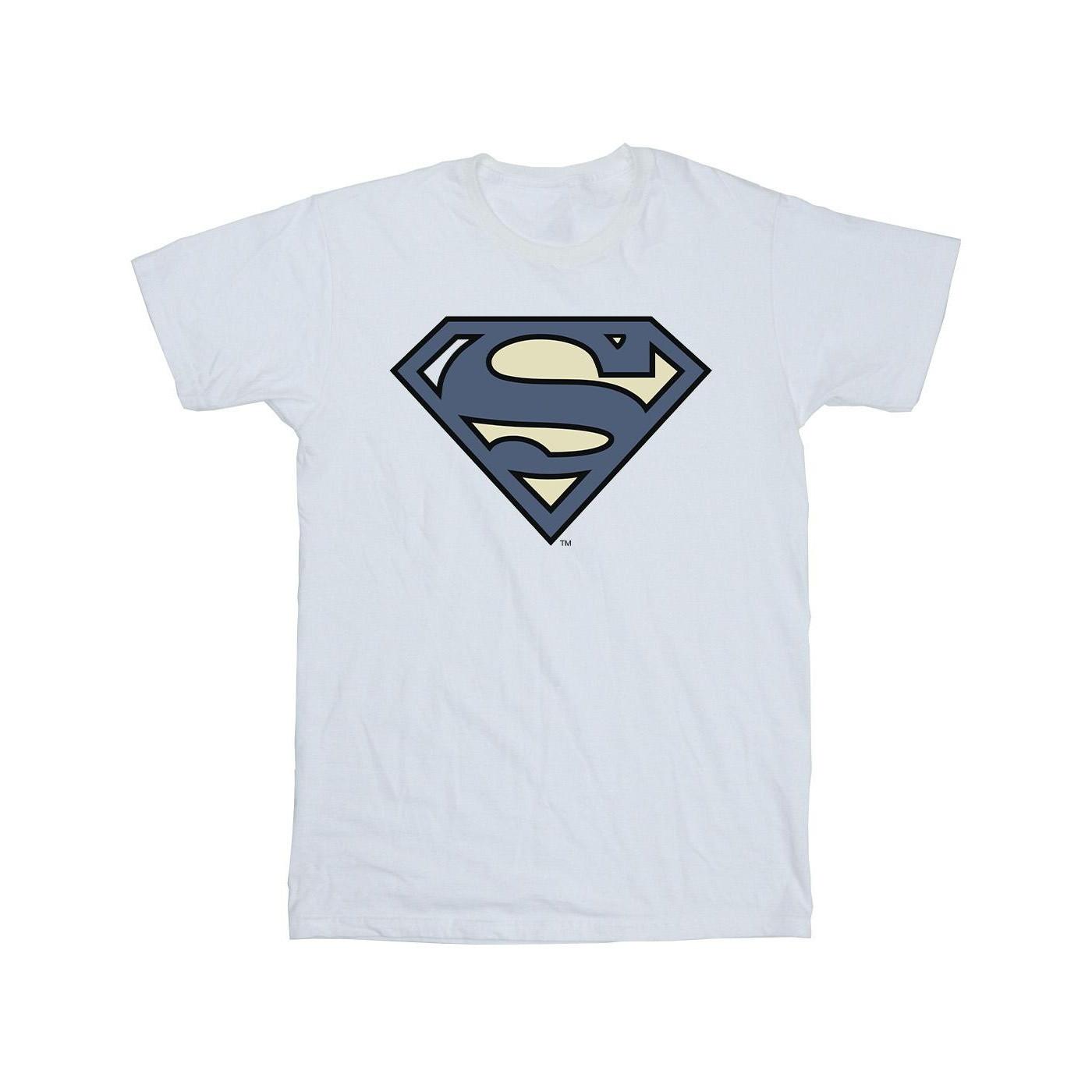 Superman Indigo Blue Logo Tshirt Mädchen Weiss 140/146 von DC COMICS