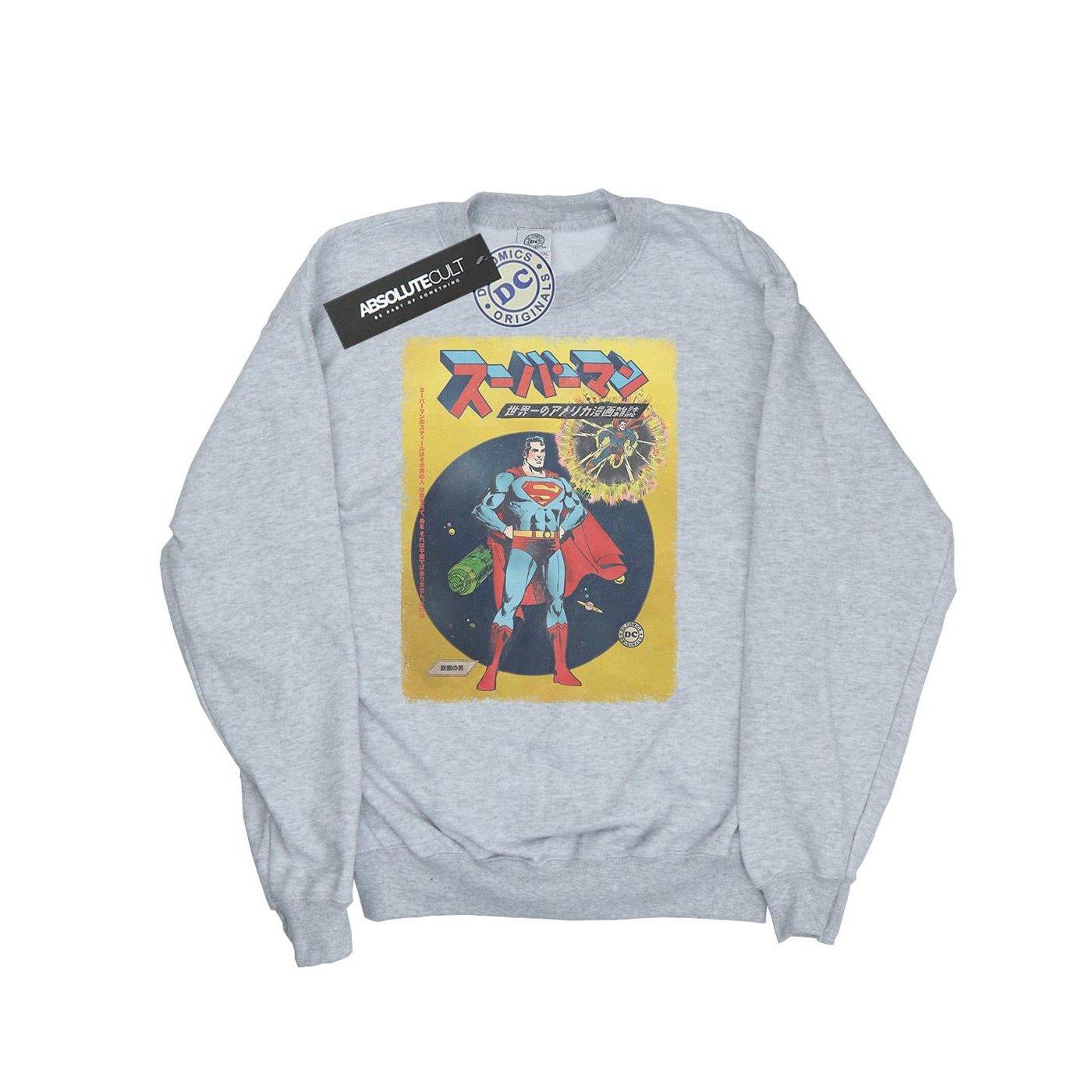 Superman International Cover Sweatshirt Mädchen Grau 128 von DC COMICS