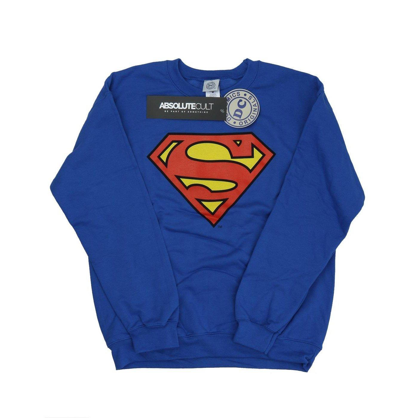 Superman Logo Sweatshirt Herren Königsblau L von DC COMICS