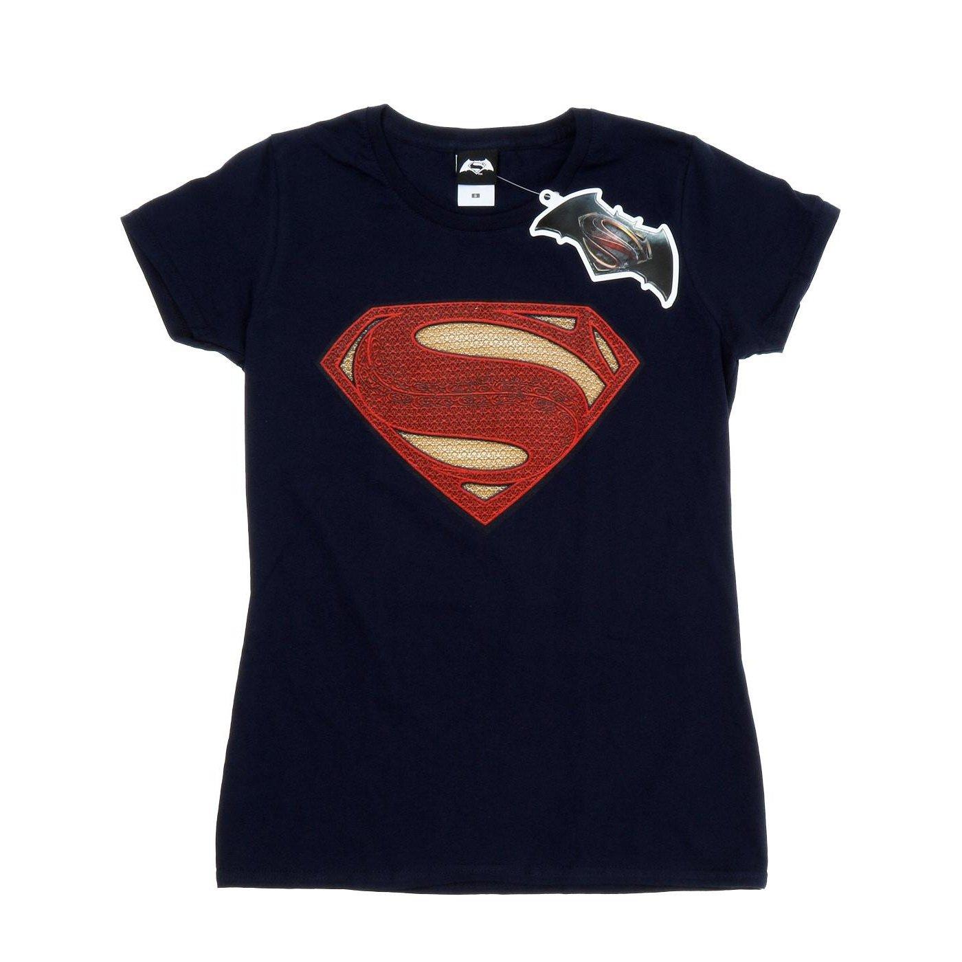 Superman Man Of Steel Logo Tshirt Damen Marine L von DC COMICS
