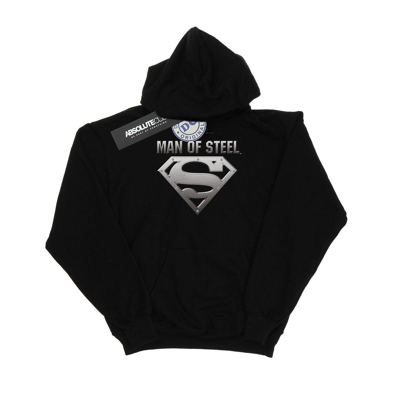Superman Man Of Steel Shield Kapuzenpullover Herren Schwarz 3XL von DC COMICS