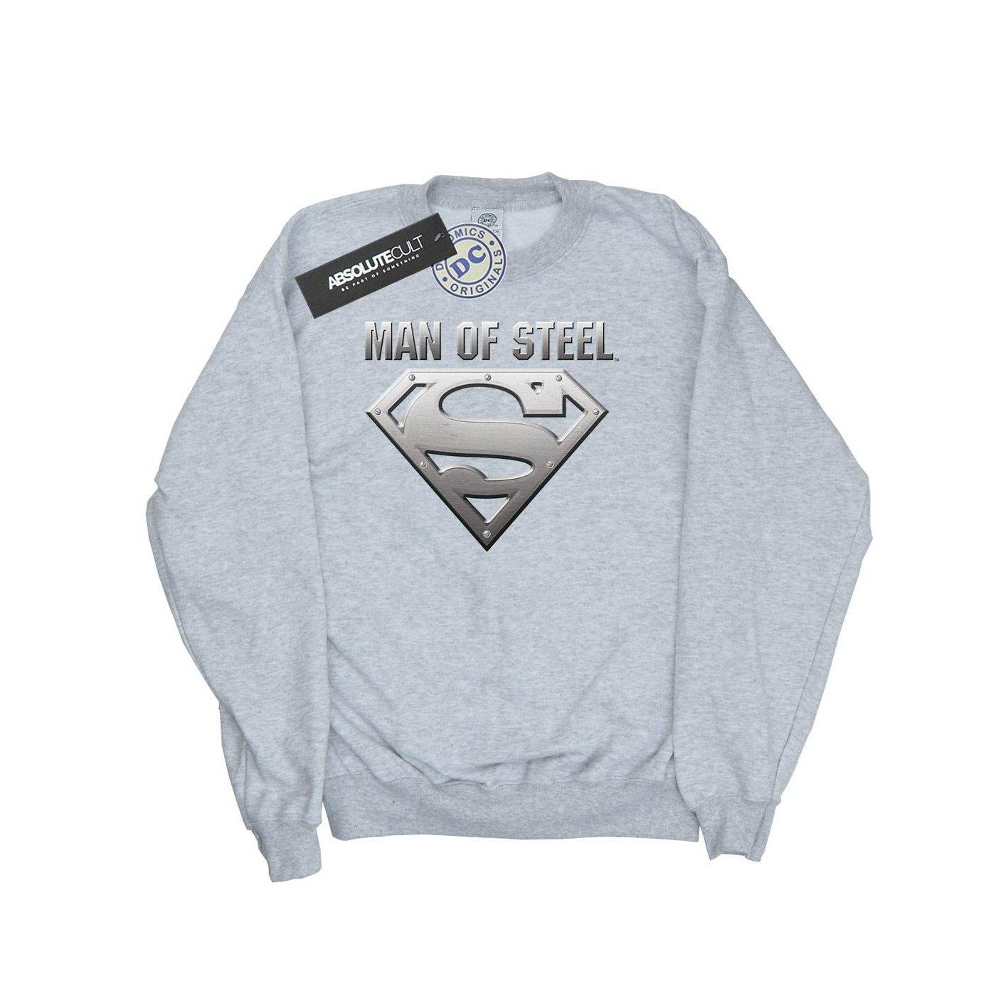 Superman Man Of Steel Shield Sweatshirt Mädchen Grau 140/146 von DC COMICS
