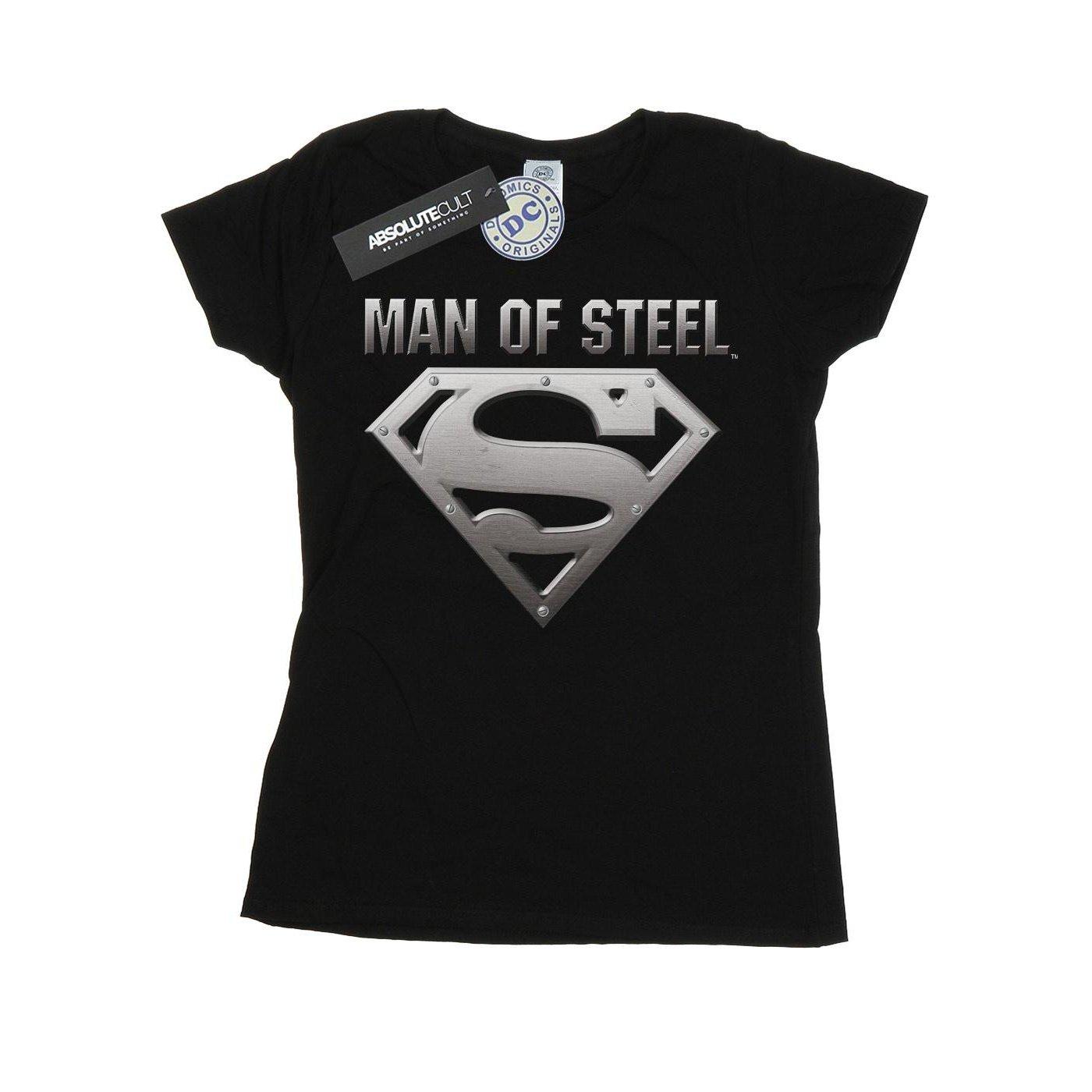 Superman Man Of Steel Shield Tshirt Damen Schwarz XXL von DC COMICS