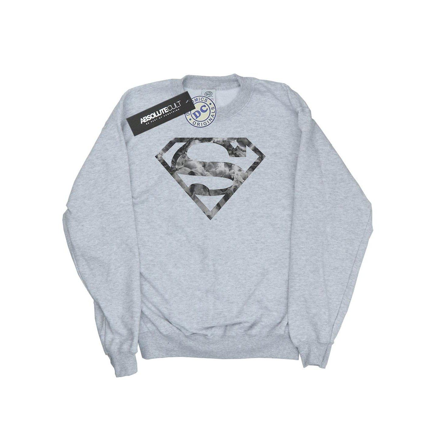Superman Marble Logo Sweatshirt Jungen Grau 128 von DC COMICS