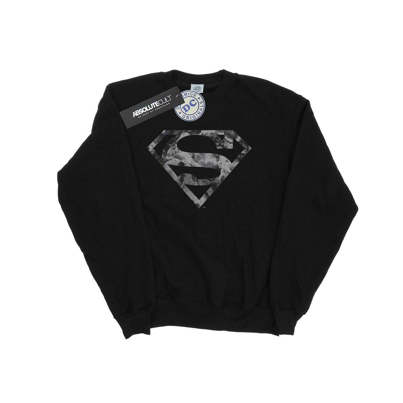 Superman Marble Logo Sweatshirt Jungen Schwarz 128 von DC COMICS