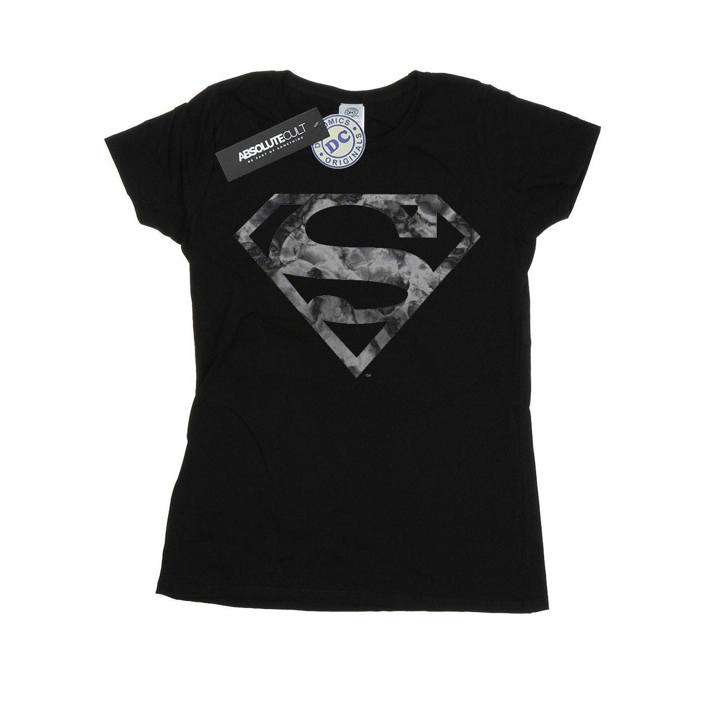 Superman Marble Logo Tshirt Damen Schwarz M von DC COMICS