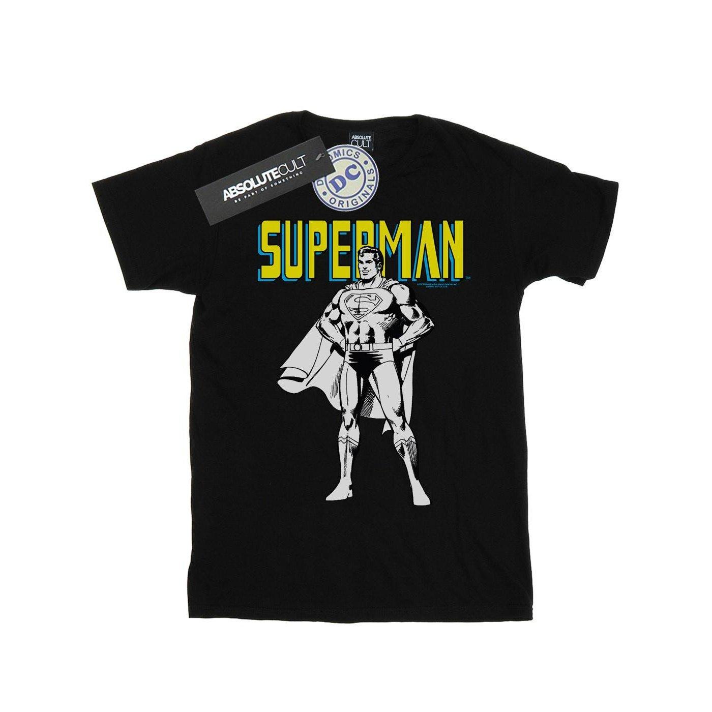 Superman Mono Action Pose Tshirt Mädchen Schwarz 116 von DC COMICS