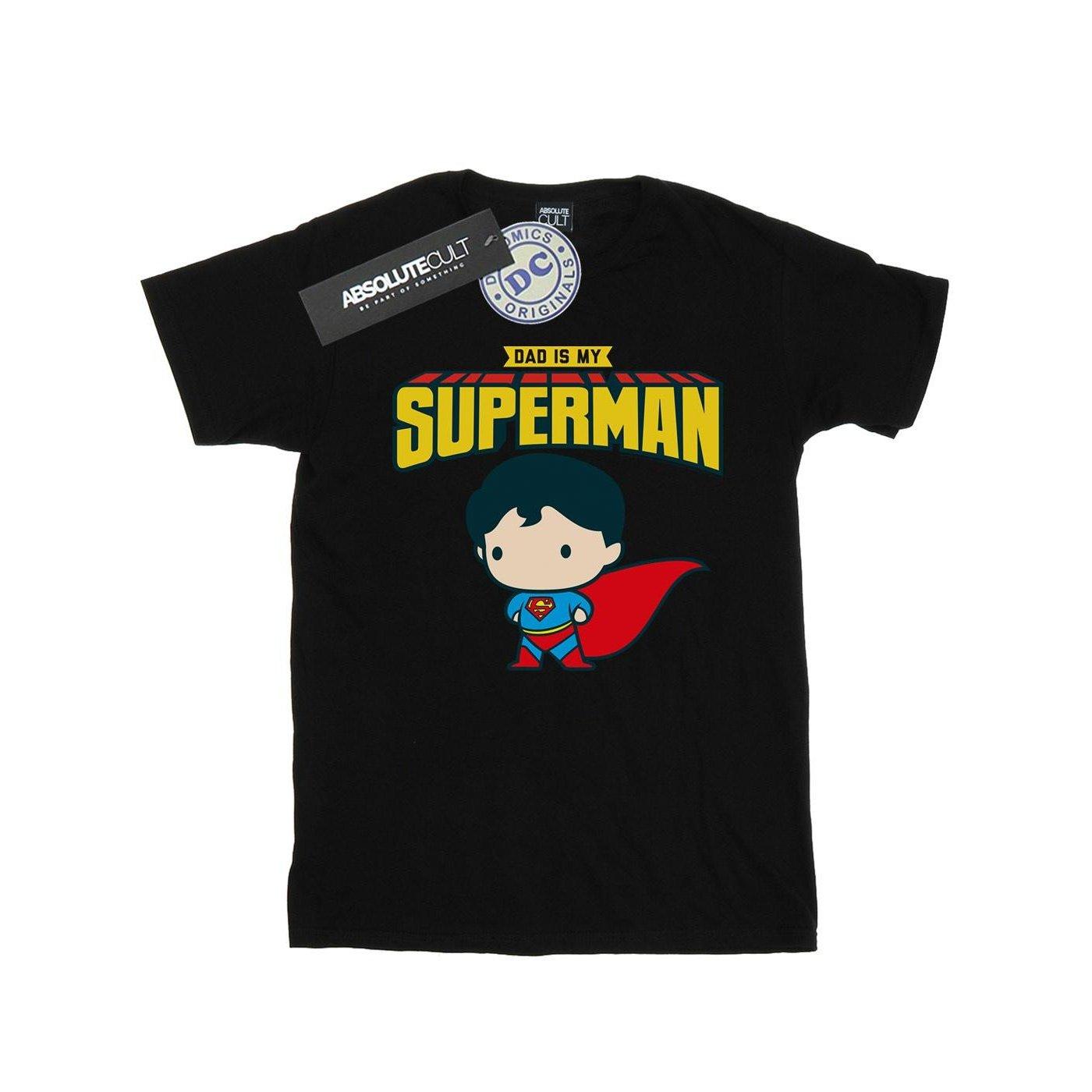 Superman My Dad Is My Hero Tshirt Mädchen Schwarz 128 von DC COMICS