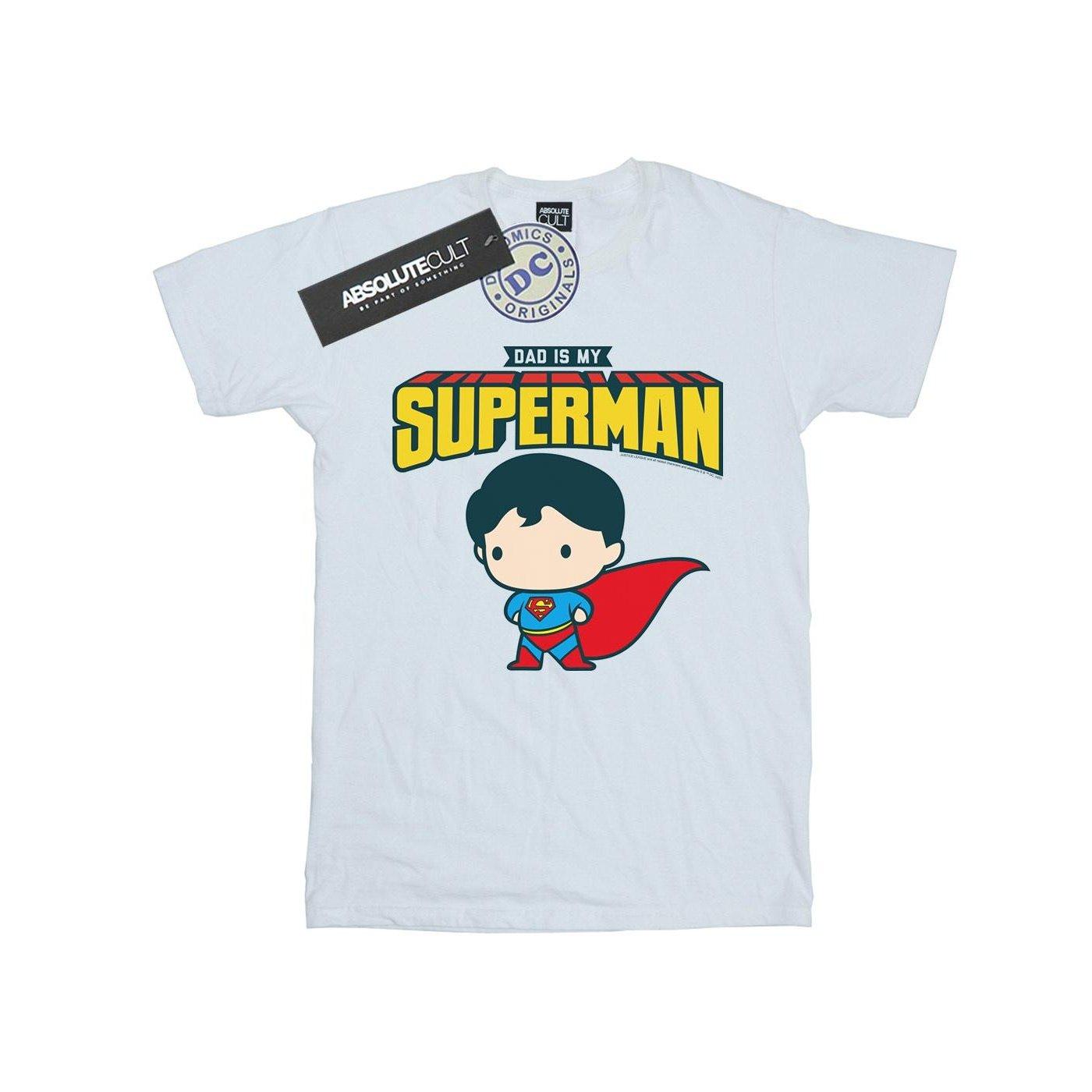 Superman My Dad Is My Hero Tshirt Mädchen Weiss 104 von DC COMICS