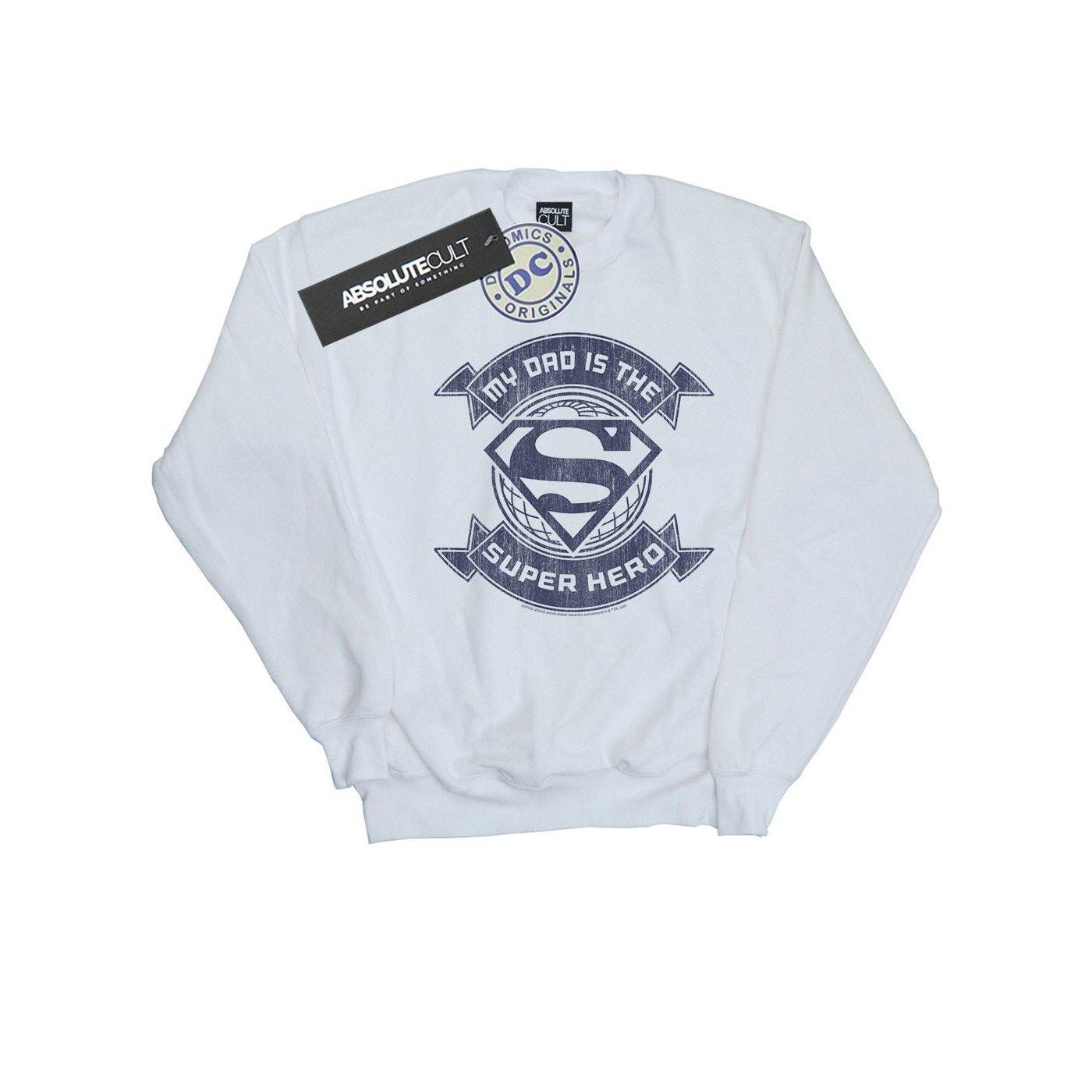 Superman My Dad The Superhero Sweatshirt Jungen Weiss 128 von DC COMICS