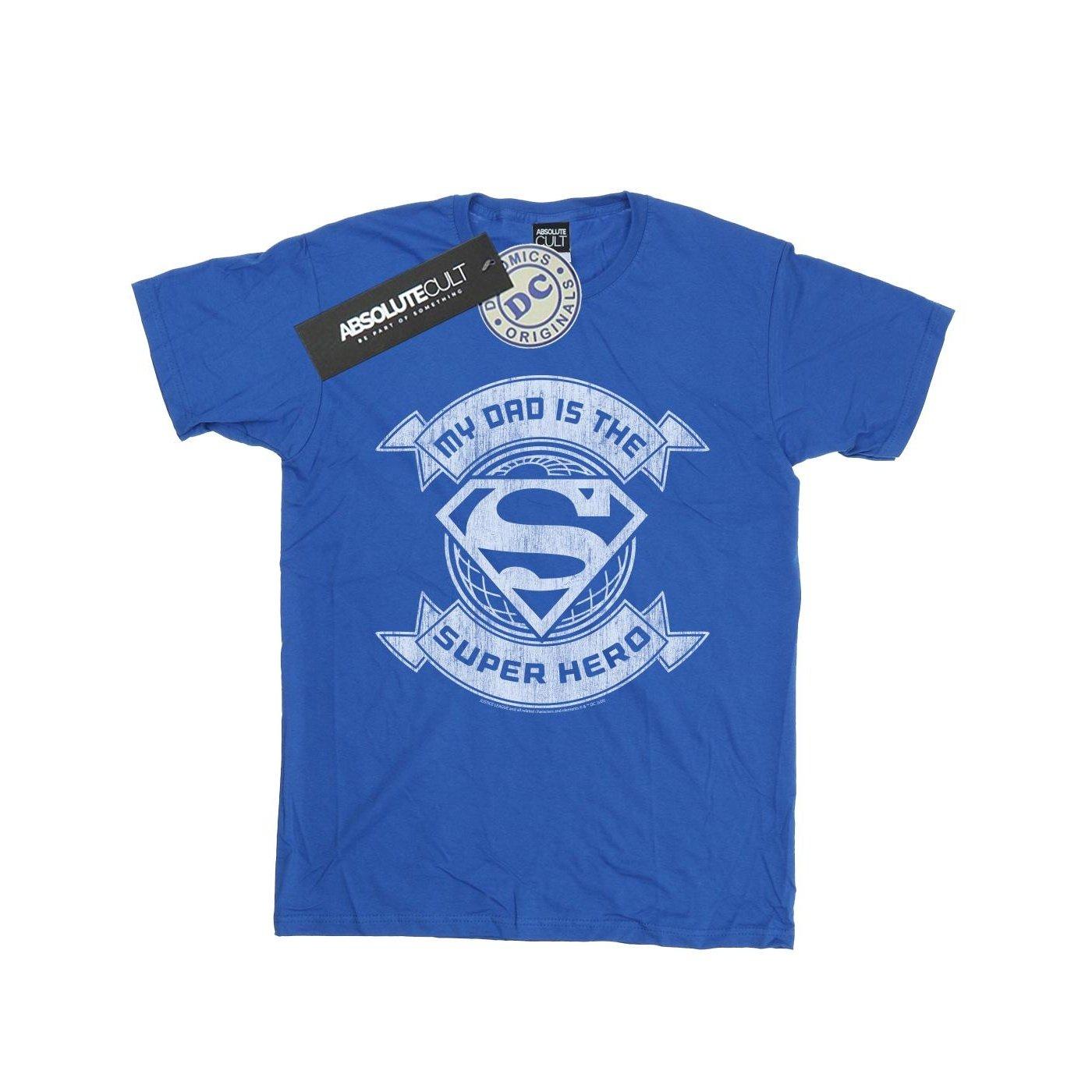 Superman My Dad The Superhero Tshirt Mädchen Königsblau 104 von DC COMICS