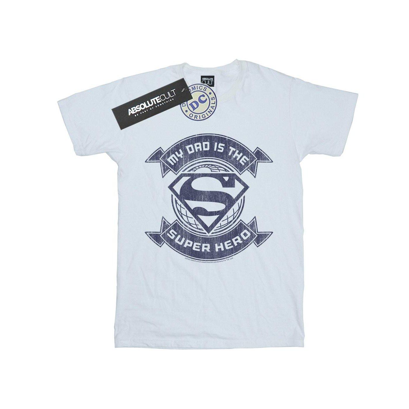 Superman My Dad The Superhero Tshirt Mädchen Weiss 116 von DC COMICS