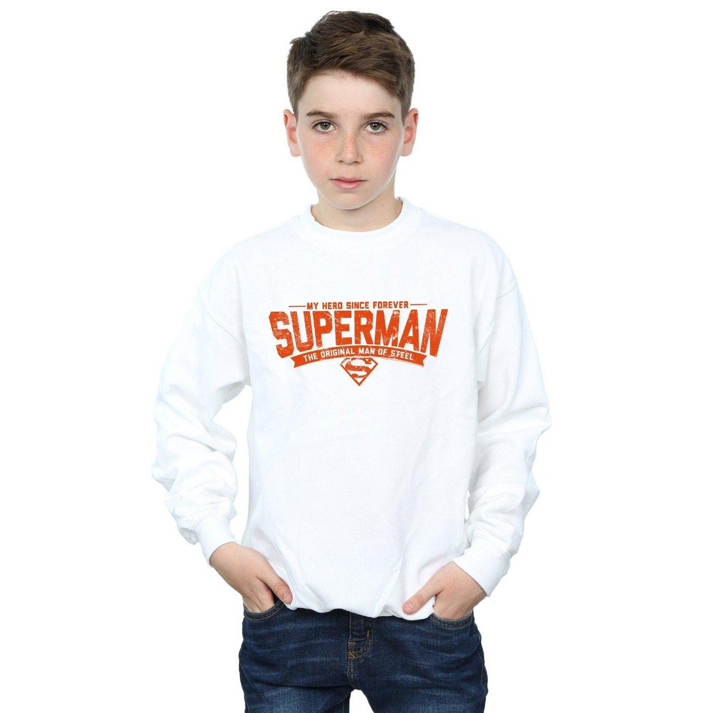 Superman My Hero Sweatshirt Jungen Weiss 140/146 von DC COMICS