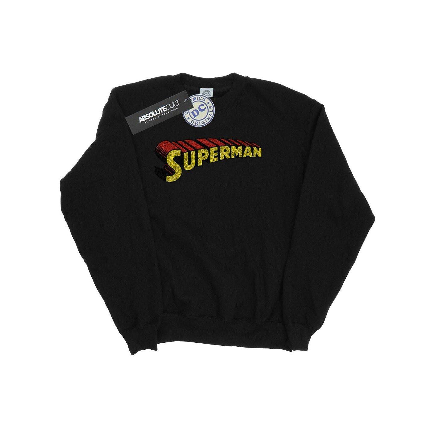 Superman Telescopic Crackle Logo Sweatshirt Mädchen Schwarz 116 von DC COMICS