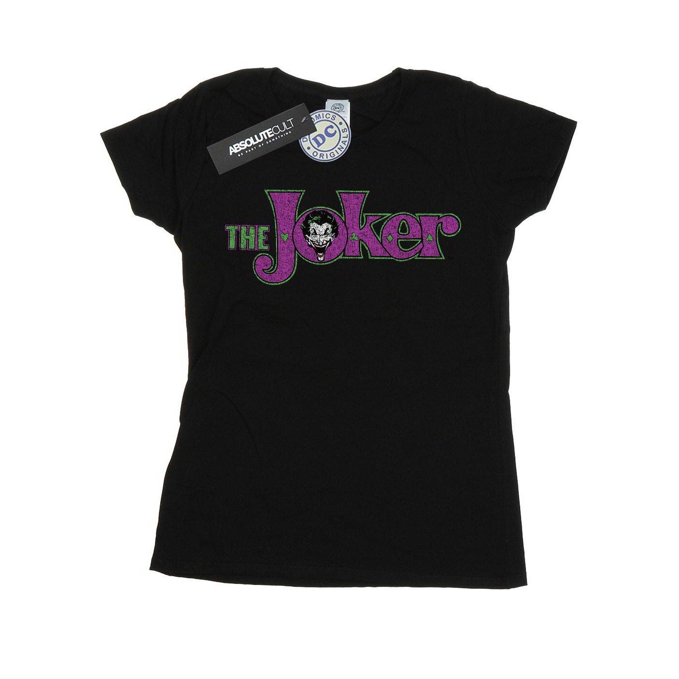 The Joker Crackle Logo Tshirt Damen Schwarz XXL von DC COMICS