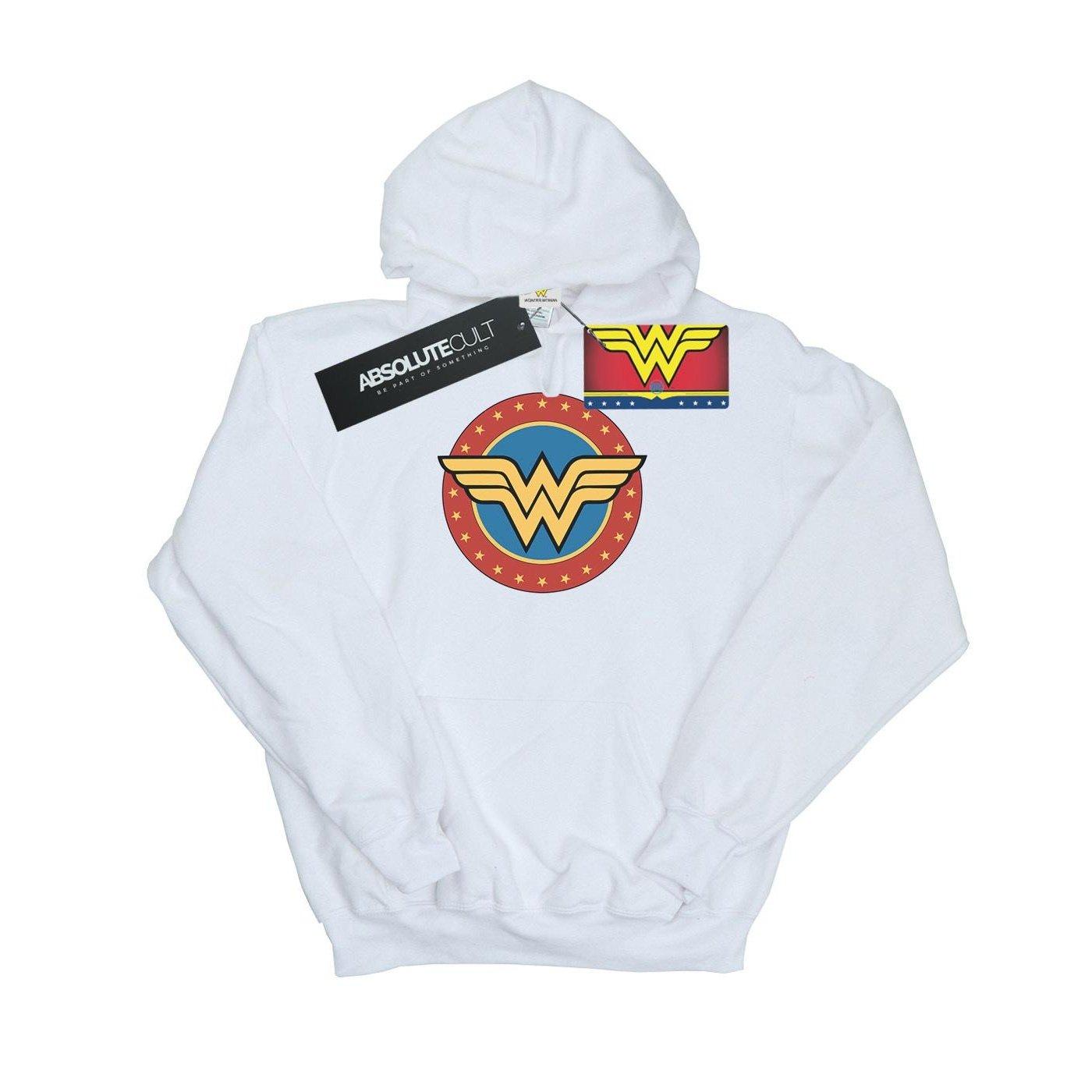 Wonder Woman Circle Logo Kapuzenpullover Herren Weiss M von DC COMICS