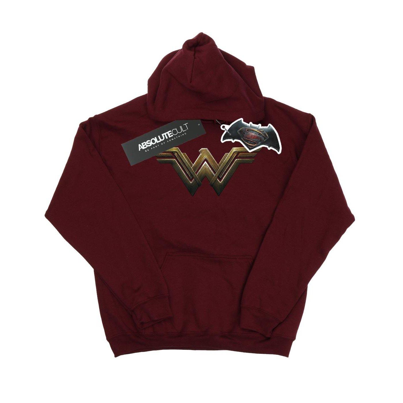 Wonder Woman Logo Kapuzenpullover Mädchen Weinrot 128 von DC COMICS