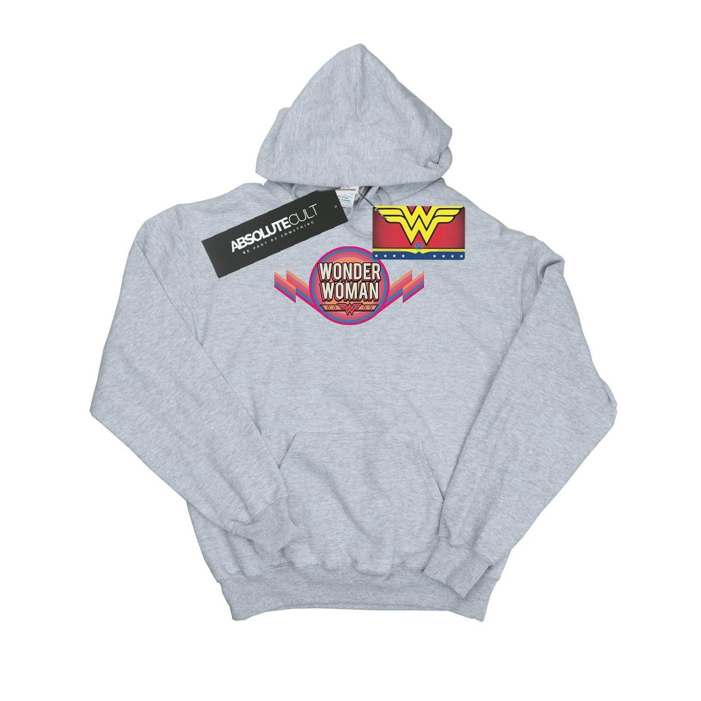 Wonder Woman Rainbow Logo Kapuzenpullover Jungen Grau 140/146 von DC COMICS