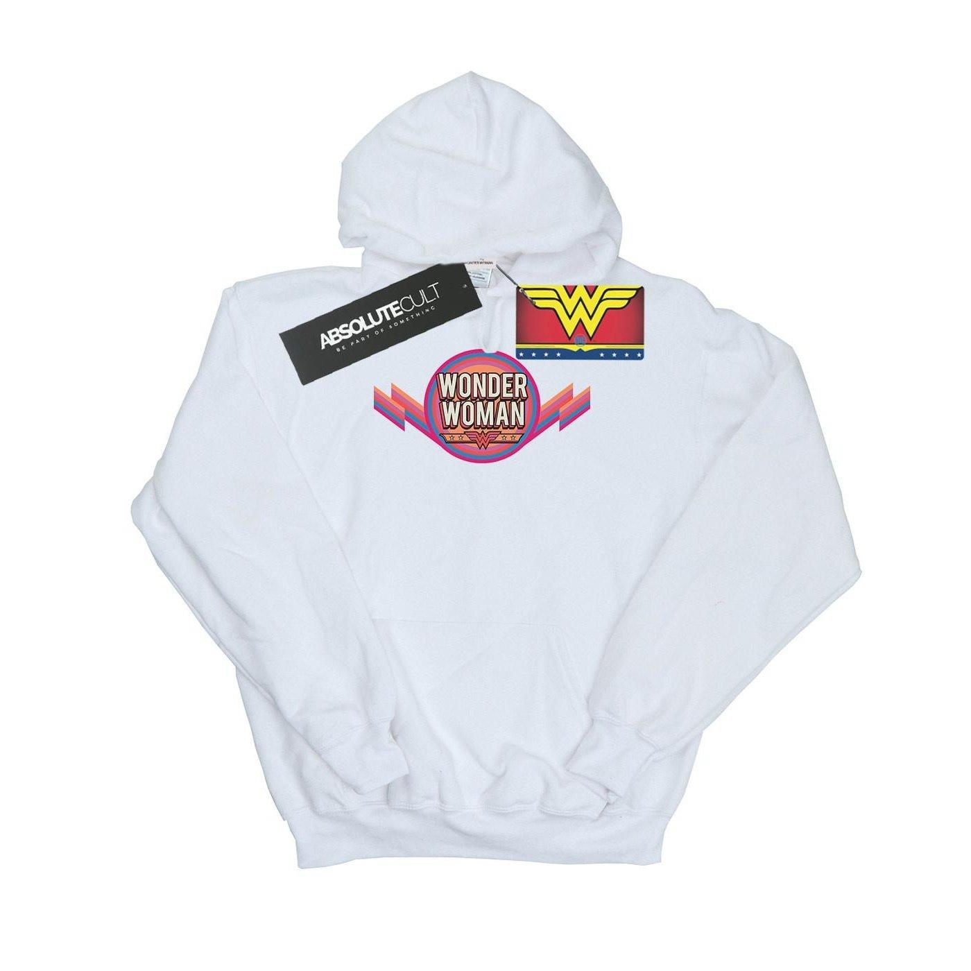 Wonder Woman Rainbow Logo Kapuzenpullover Mädchen Weiss 128 von DC COMICS