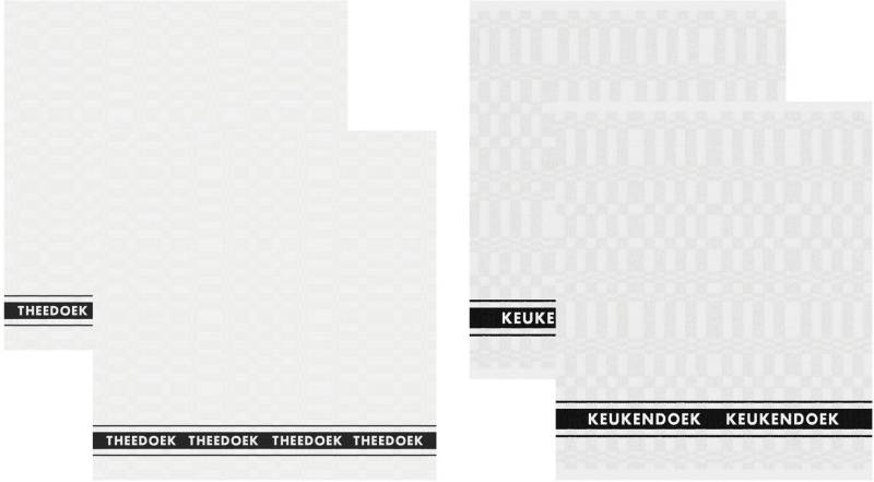 DDDDD Geschirrtuch »Pelle, aus reiner Baumwolle«, (Set, 4 tlg., Combi-Set: bestehend aus 2x Küchentuch + 2x Geschirrtuch), Masse ca. 50x55 cm / 60x65 cm von DDDDD