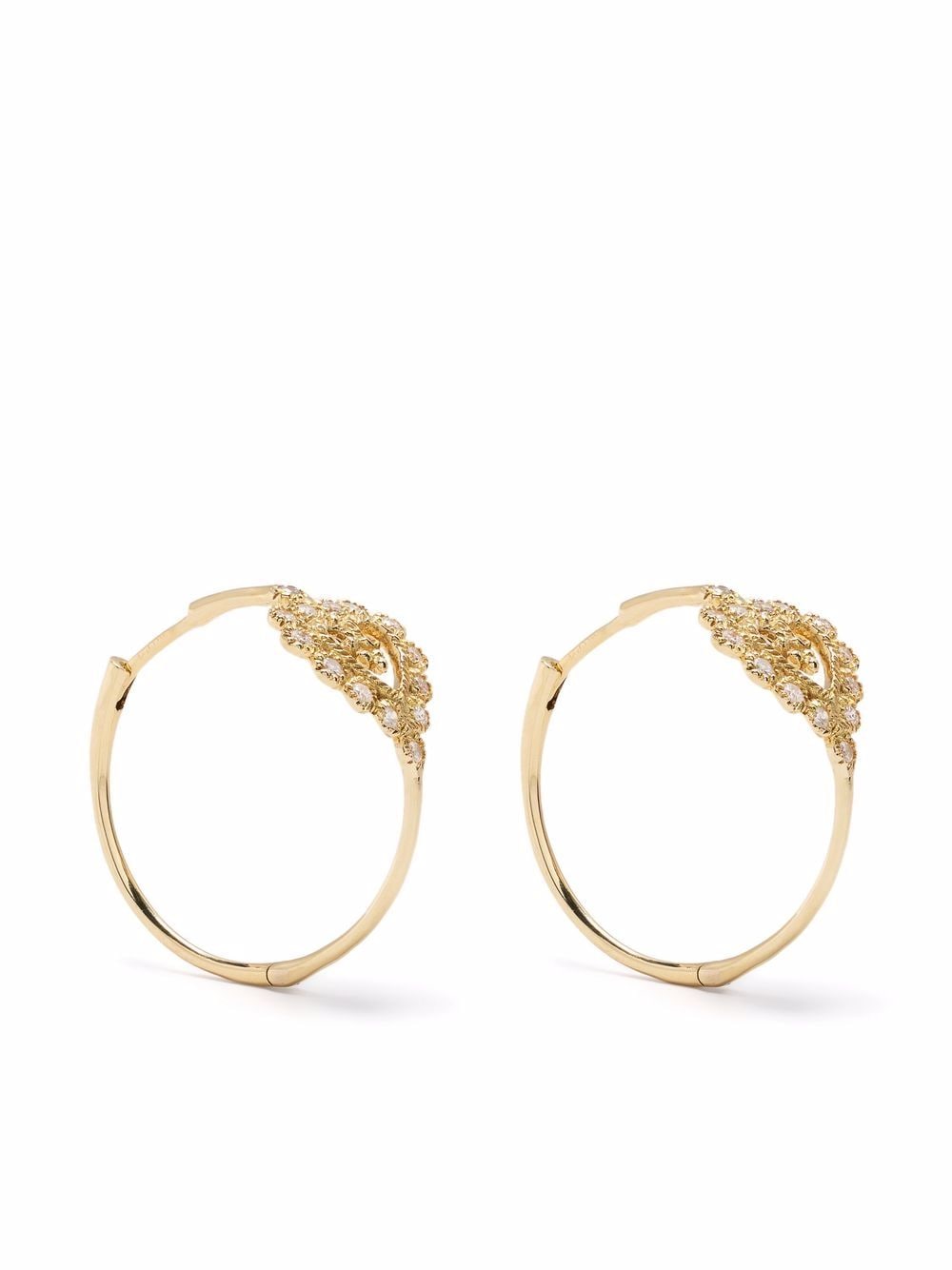 DE JAEGHER 14kt yellow gold Love Delight 2 diamond earrings von DE JAEGHER