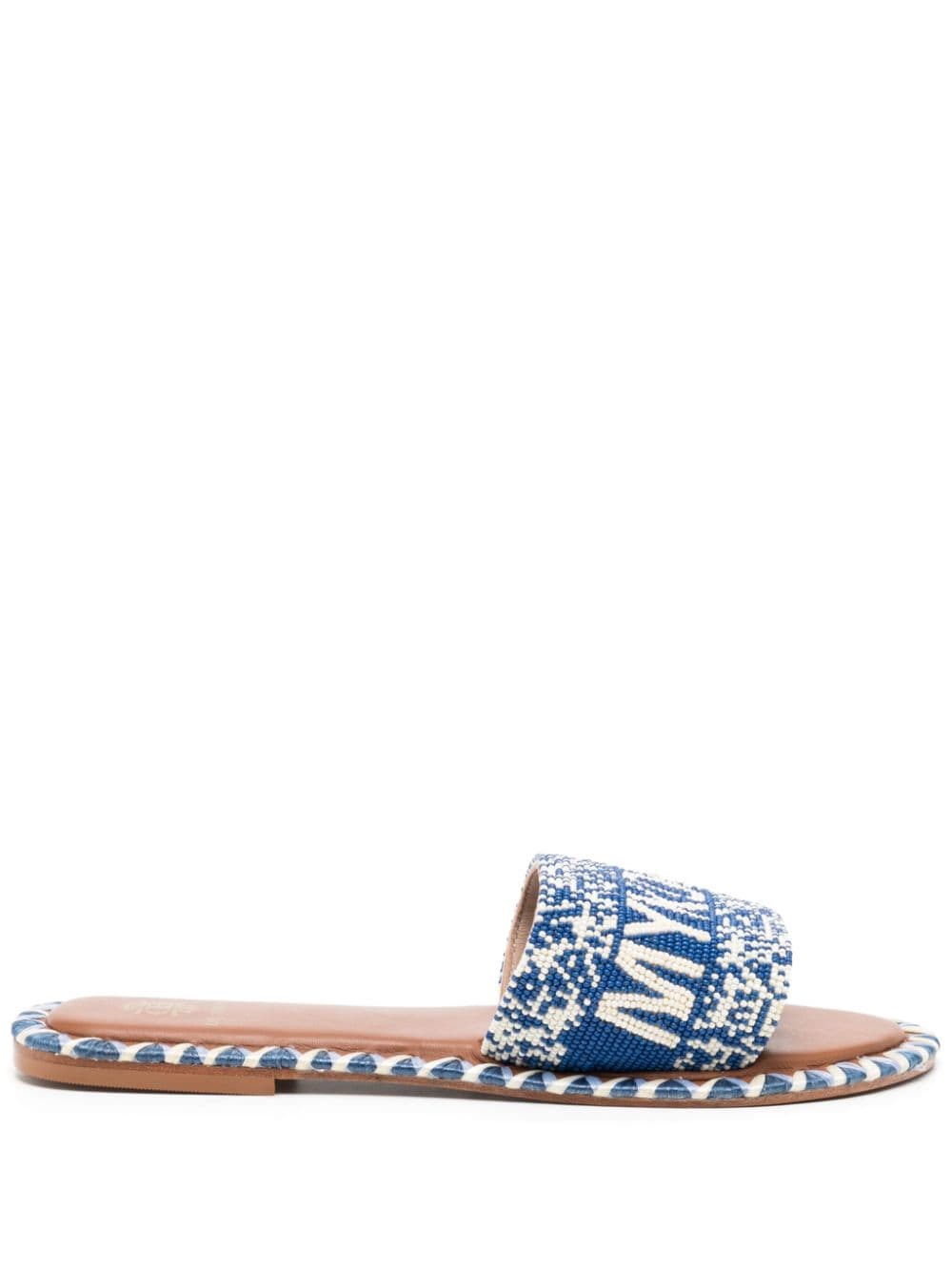 DE SIENA SHOES Mykonos beaded leather sandals - Blue von DE SIENA SHOES