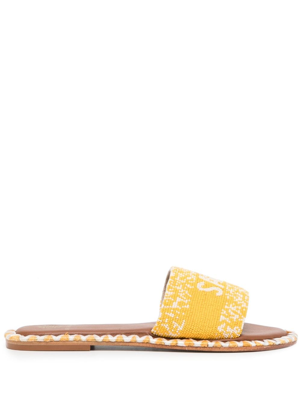 DE SIENA SHOES Saint Tropez beaded leather sandals - Yellow von DE SIENA SHOES