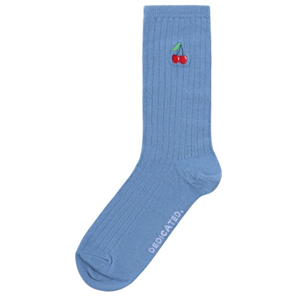 DEDICATED - Rib Socks Knivsta Cherries - Multifunktionssocken Gr 41-45 blau von DEDICATED