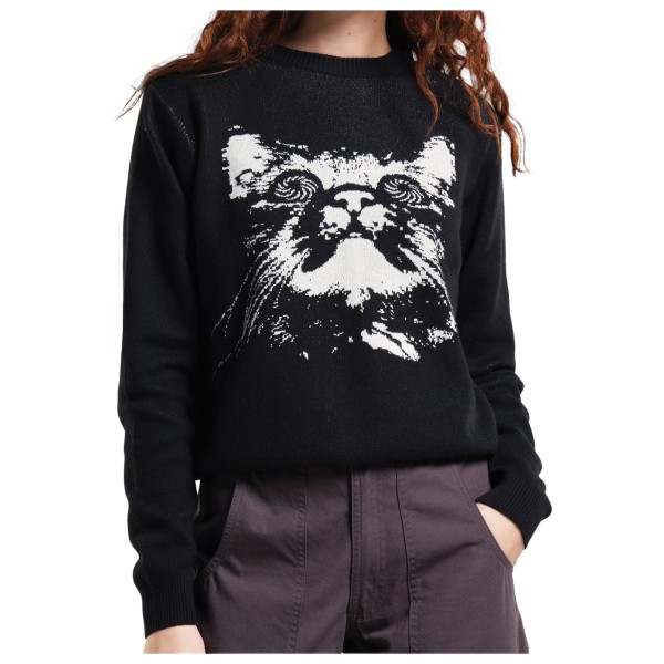DEDICATED - Women's Sweater Arendal Pepita Cats - Pullover Gr S;XL;XS braun;schwarz von DEDICATED