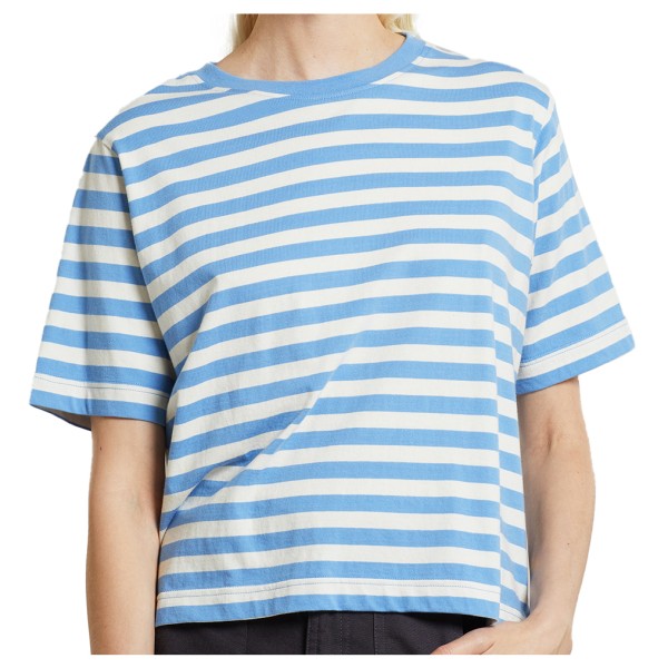 DEDICATED - Women's T-Shirt Vadstena Stripes - T-Shirt Gr S blau von DEDICATED