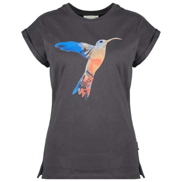DEDICATED - Women's T-Shirt Visby Painted Hummingbird Gr L grau von DEDICATED