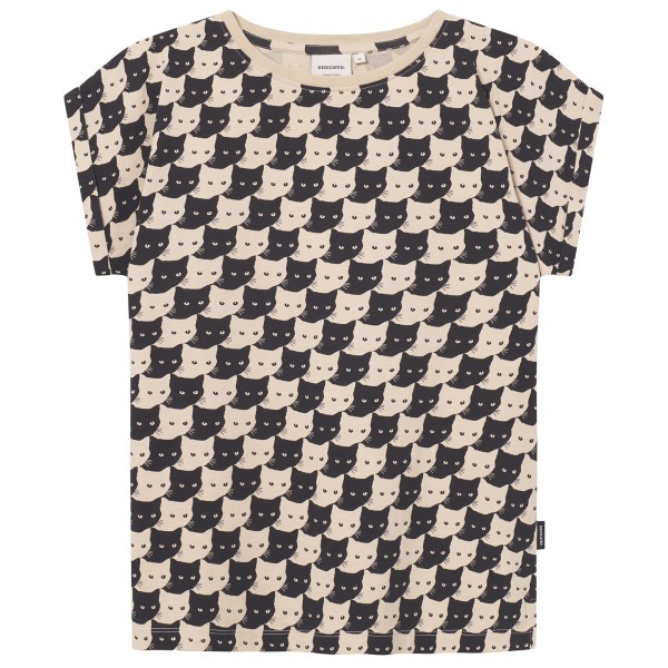DEDICATED - Women's T-Shirt Visby Pepita Cats - T-Shirt Gr XL grau von DEDICATED