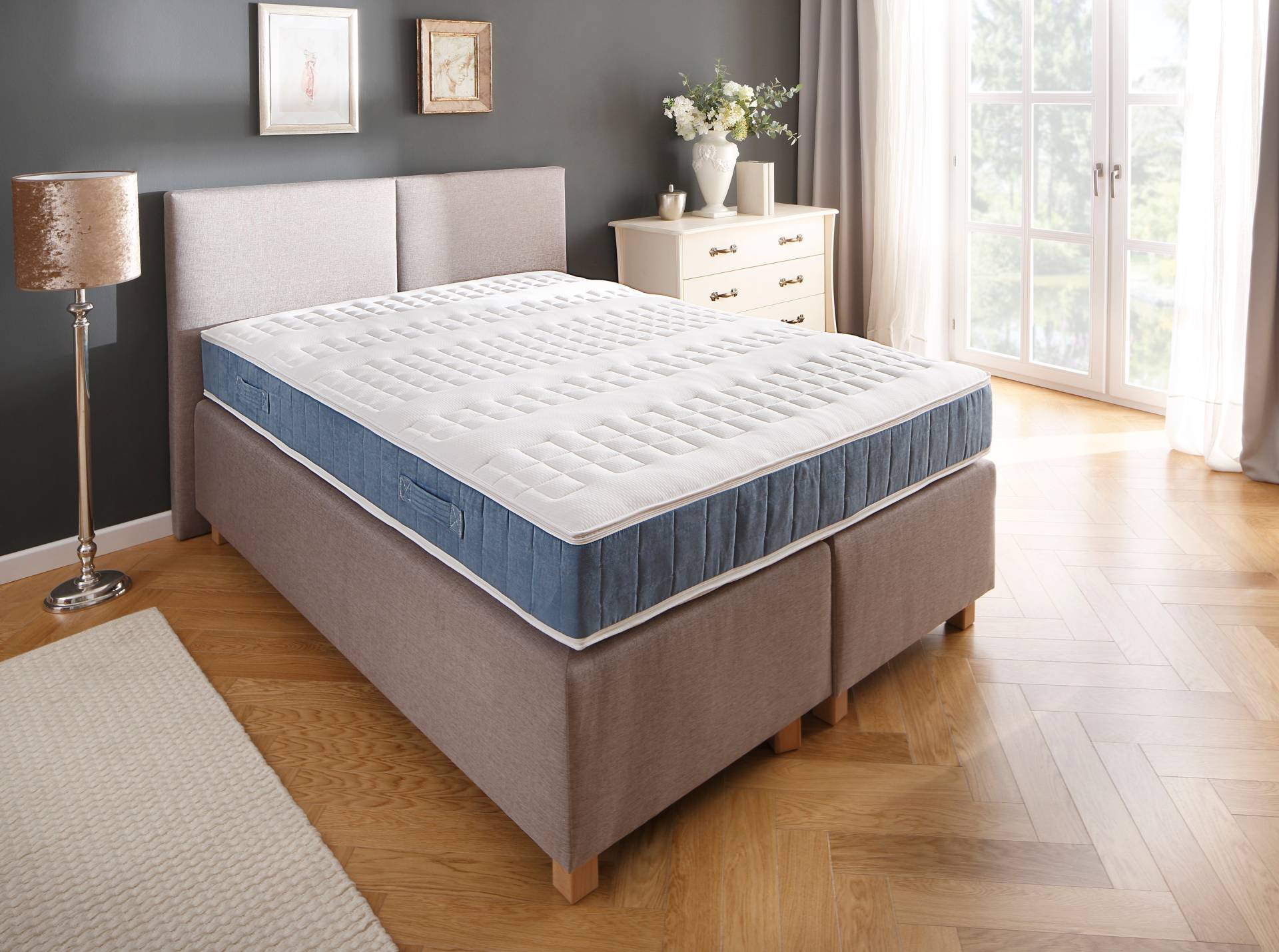 DELAVITA Boxspringmatratze »Luther Petrol«, 24 cm hoch, Raumgewicht: 40 kg/m³, (1 St.) von DELAVITA