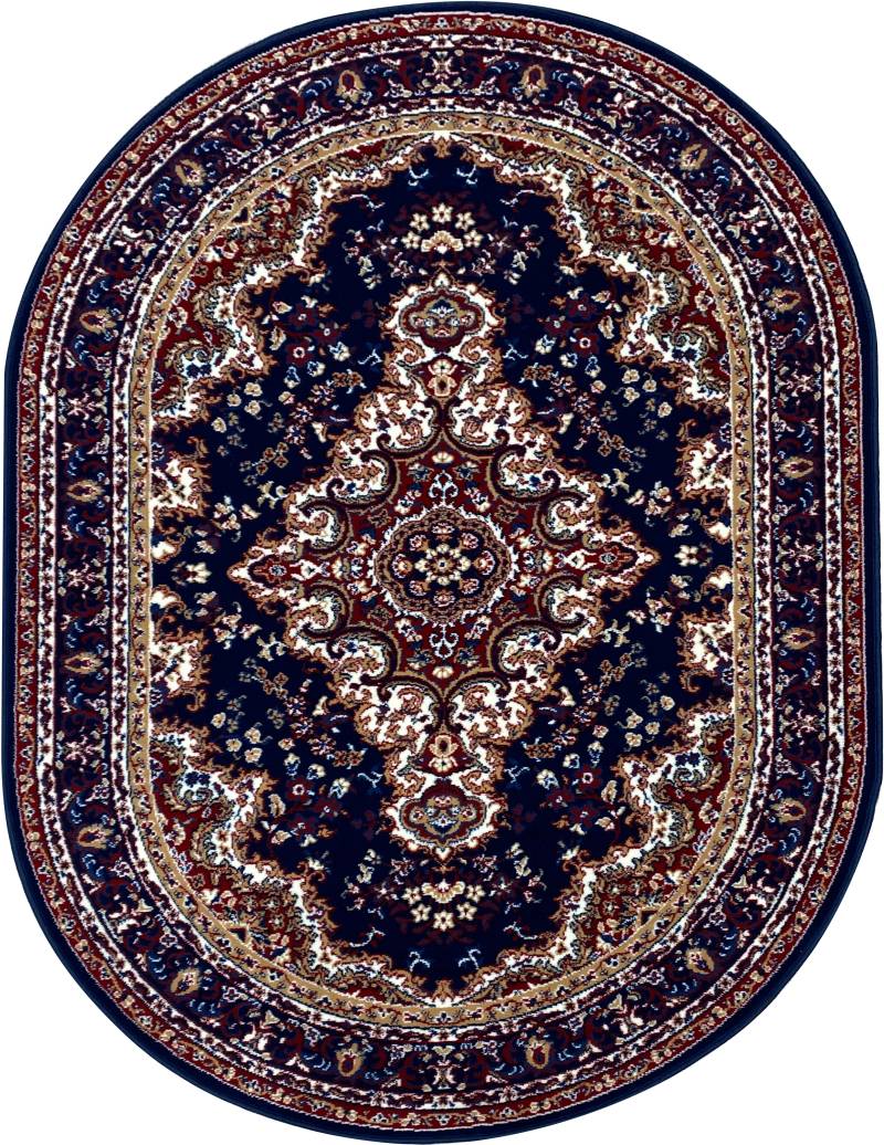 my home Teppich »Oriental, Made in Belgium«, oval, 7 mm Höhe, Orient-Optik, mit Bordüre, Kurzflor, pflegeleicht, elegant von My Home
