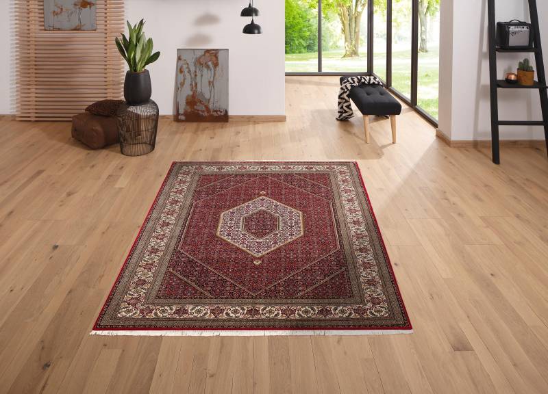 my home Orientteppich »Chandra«, rechteckig, 12 mm Höhe, handgeknüpft, 80% Schurwolle, 20% Seide, mit Fransen von My Home