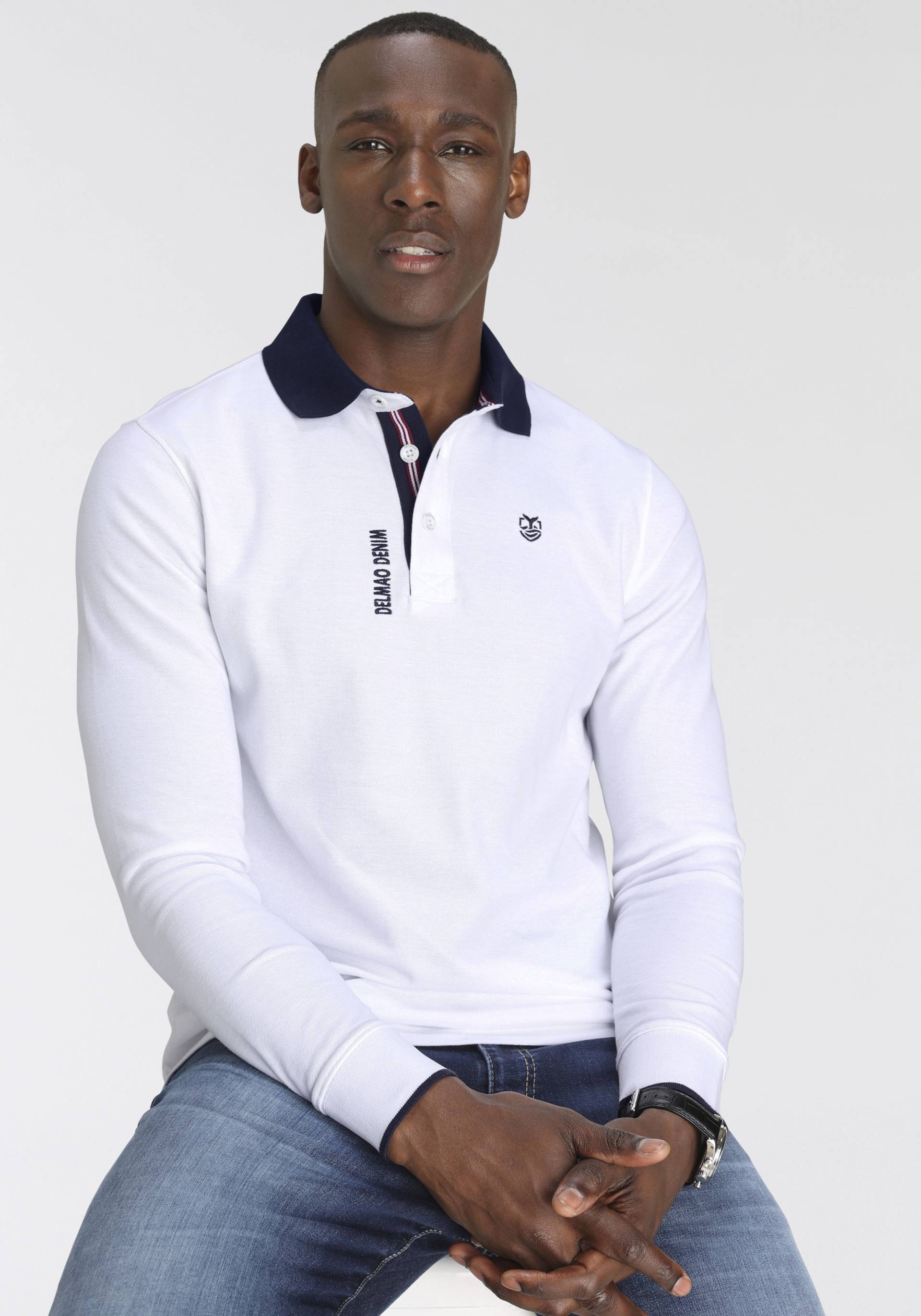 DELMAO Langarm-Poloshirt von DELMAO