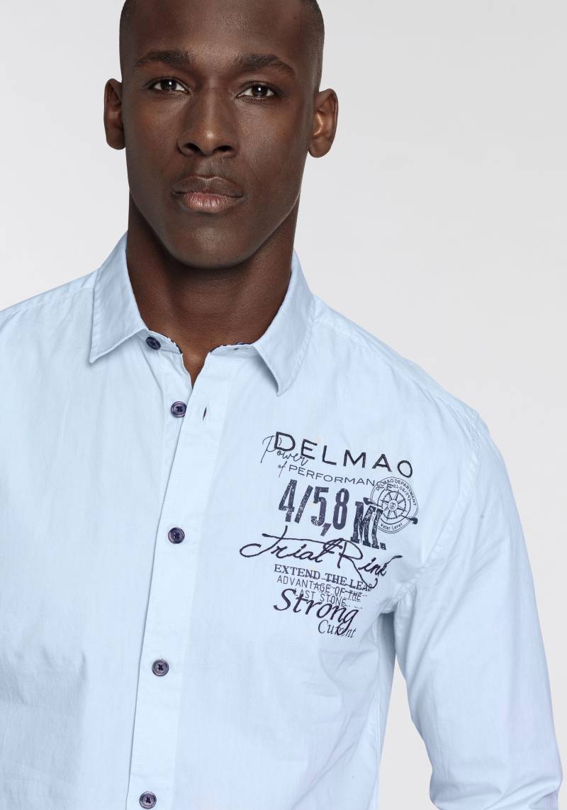 DELMAO Langarmhemd, mit Print und Stickerei von DELMAO