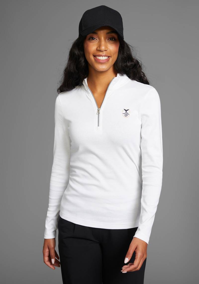 DELMAO Langarmshirt, mit Troyer-Kragen von DELMAO