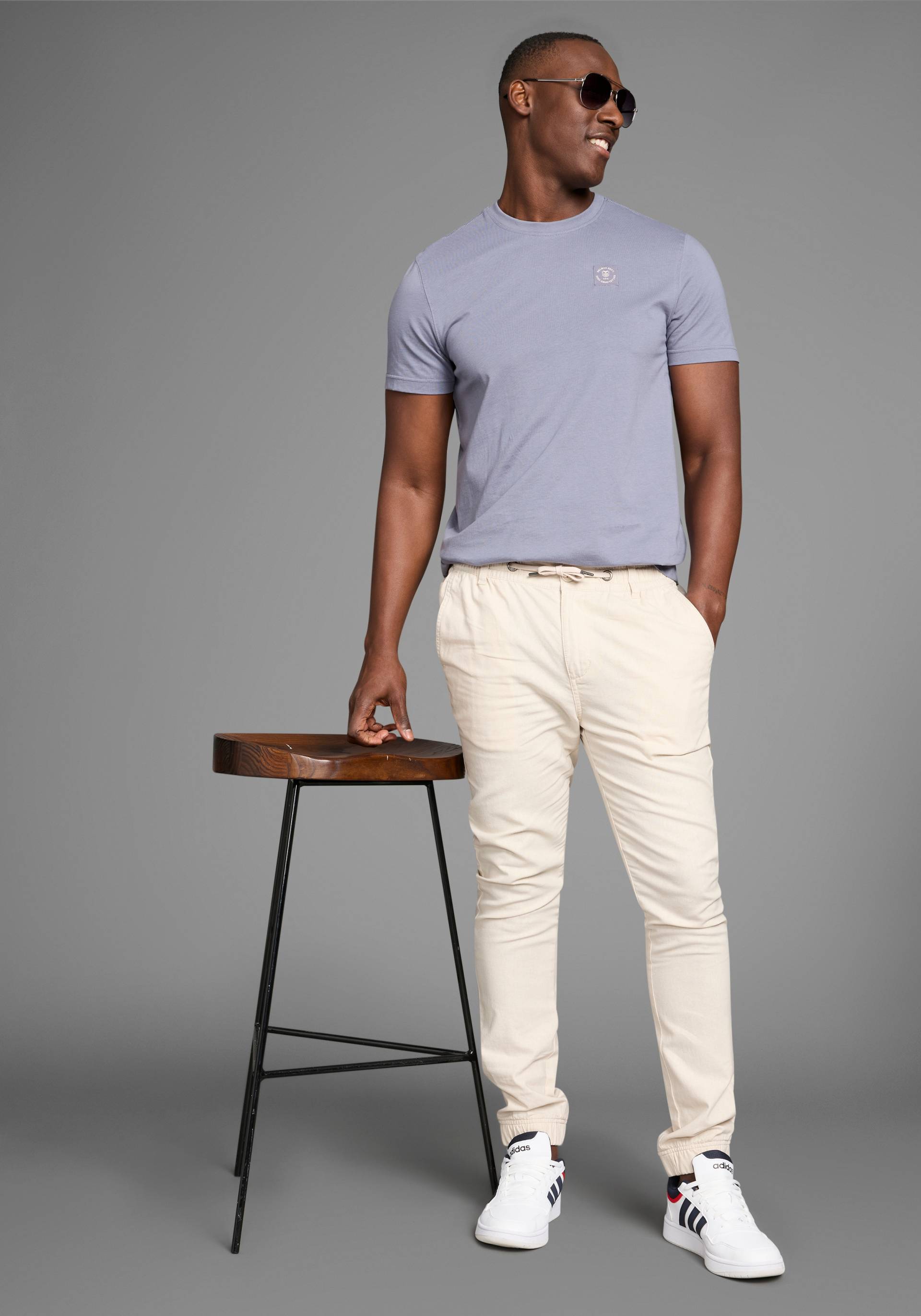 DELMAO Leinenhose, Leinenhose mit Kordelzug von DELMAO